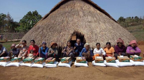 Food donation in Putang Bunong families in Putang community village.